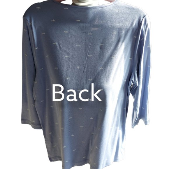 C J Banks 3/4 Sleeve Top with Dragonflies Women's Size 14W - Picture 2 of 6